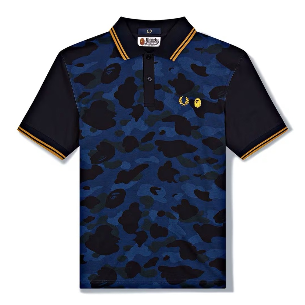 Bathing Ape Fred Perry Camouflage Polo Shirt Size M